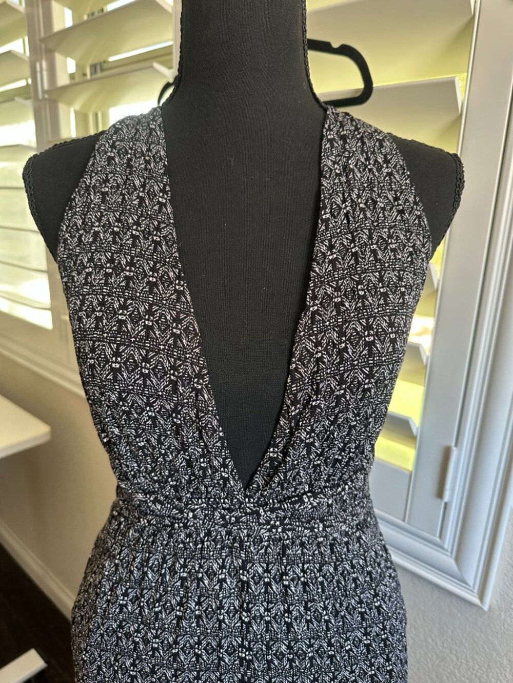 Lulus Black White Geometric Halter Jumpsuit Size S